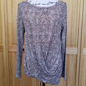 Women's Animal Print Asymmetrical Top